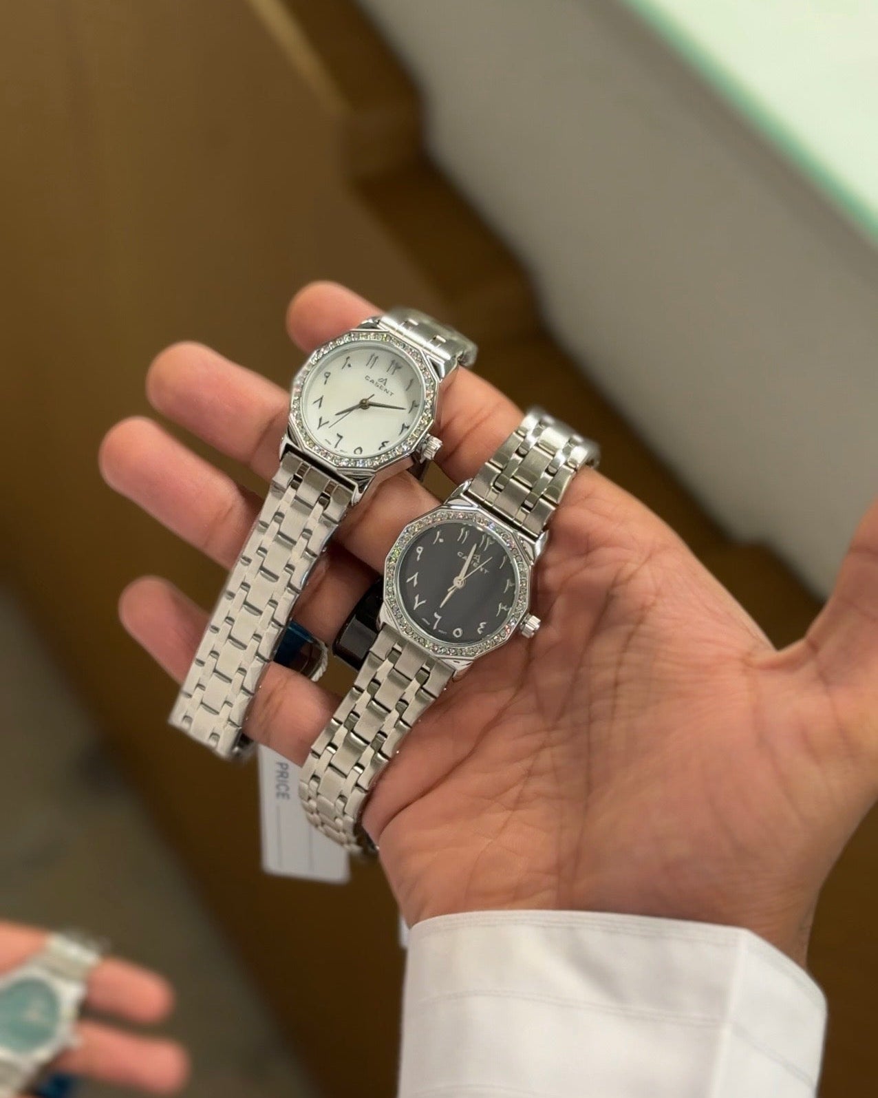 Arabic Dial Stainless Steel Watch — Women